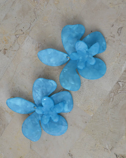 Boucles d'oreilles Fleurs Bleues