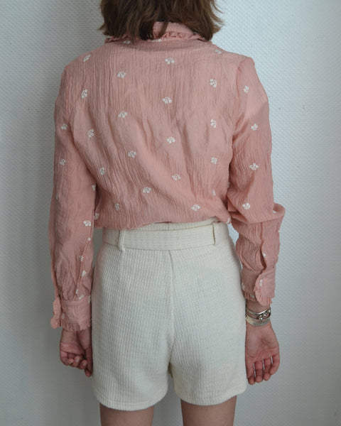 Blouse fleurie Saumon