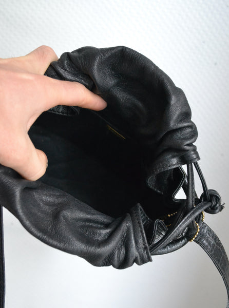 Sac en cuir noir Vintage Bally