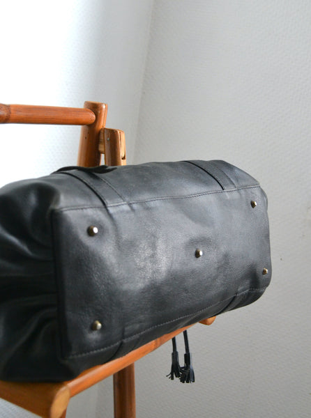 Sac en cuir noir