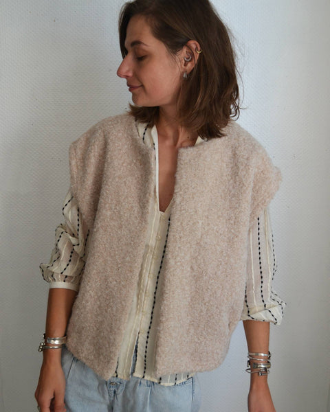 Gilet Sans Manche Beige Neuf