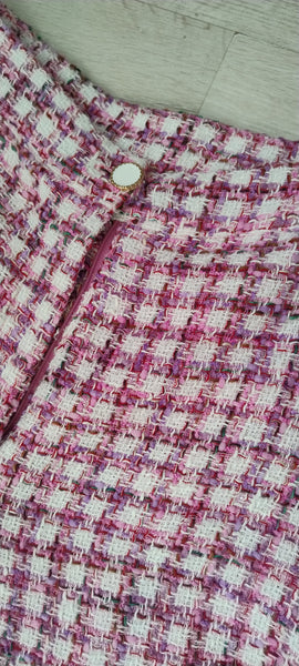 Pantalon Larges Jambes Tweed