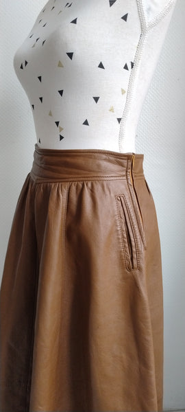 Jupe midi Vintage Camel