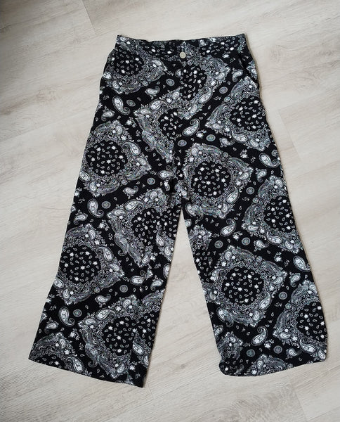 Pantalon Fluide Bandana Noir