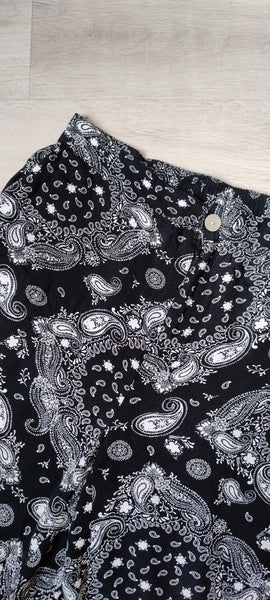 Pantalon Fluide Bandana Noir