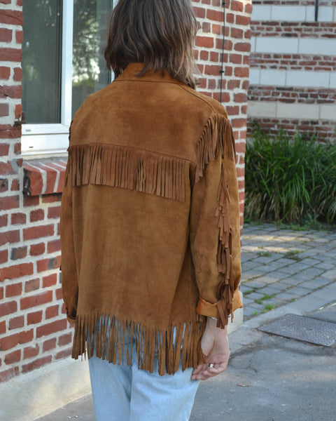 Veste en daim à franges Vintage