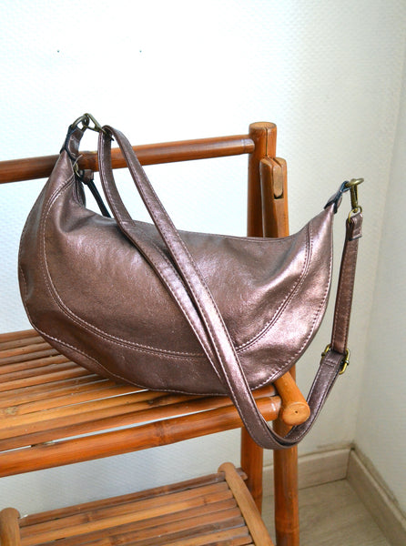 Sac Demi-lune Rose irisé Mandoline