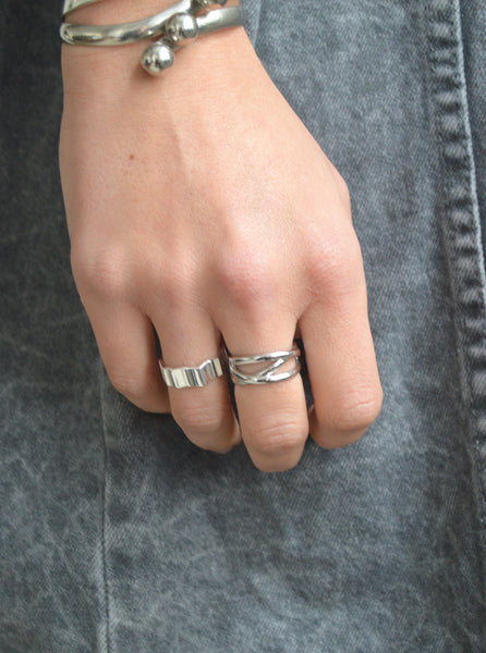 Bague fluide en argent