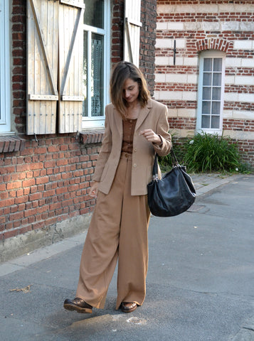 Veste Blazer Camel Laine et Cachemire Vintage