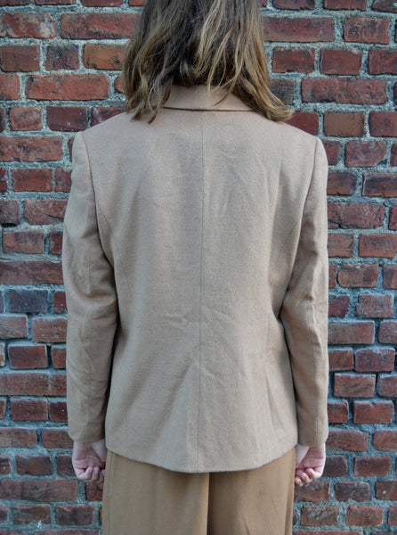 Veste Blazer Camel Laine et Cachemire Vintage