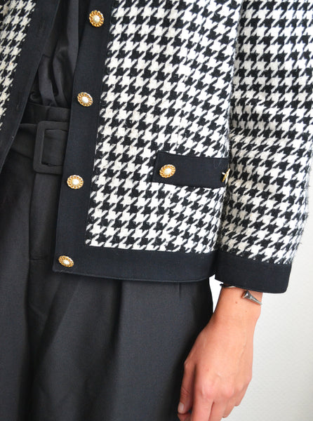 Veste Blazer Pied de Poule Vintage