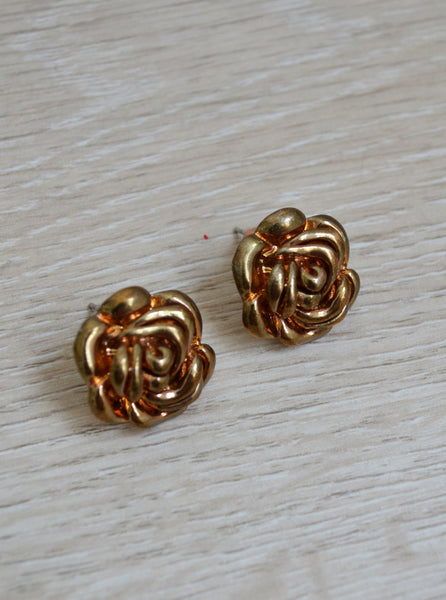 Boucles d'oreilles dorés Rosa Vintage