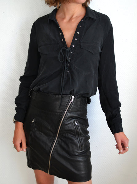 Blouse à lacets en soie The Kooples