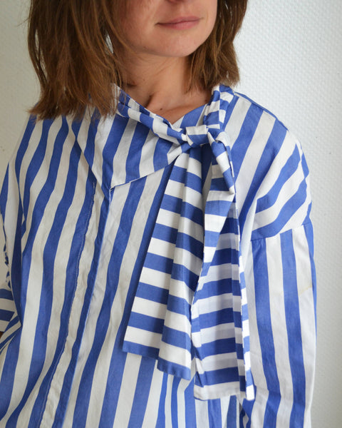 Blouse rayée bleu blanc