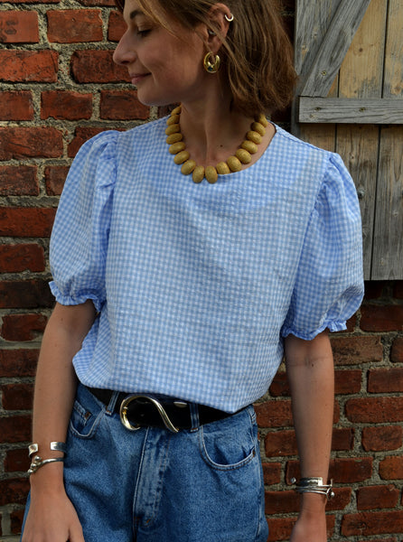 Blouse Vichy Bleue