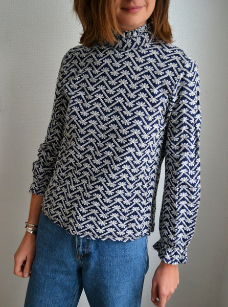 Blouse Blue Broderies