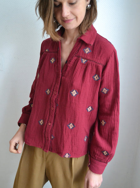 Blouse Bohème Gaze de coton