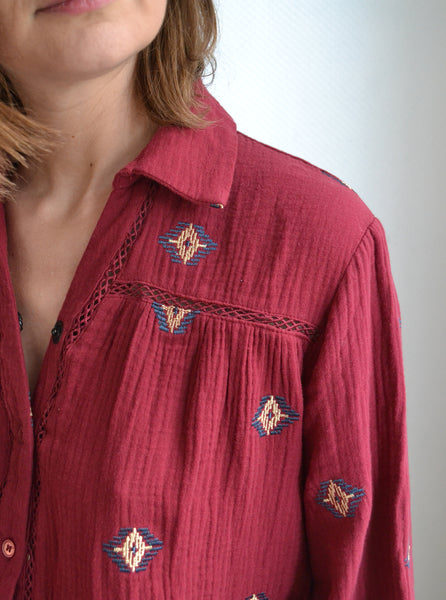 Blouse Bohème Gaze de coton