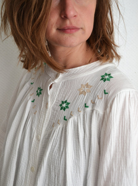 Blouse brodée Gaze de Coton