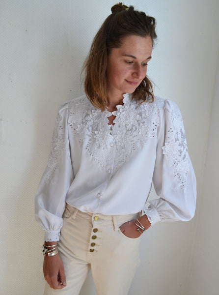 Blouse brodée Vintage Majestueuse