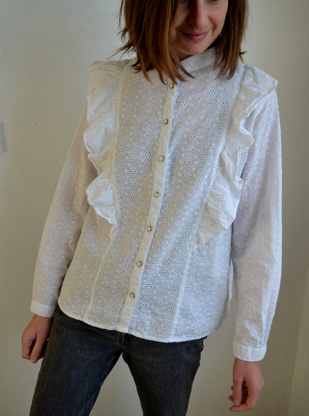 Blouse Broderies Anglaises Volants