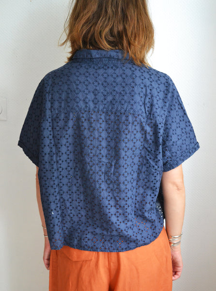Blouse Broderies Marine