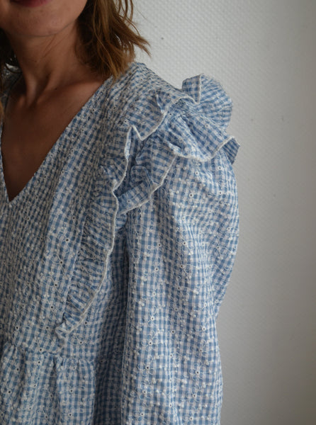 Blouse broderies Vichy
