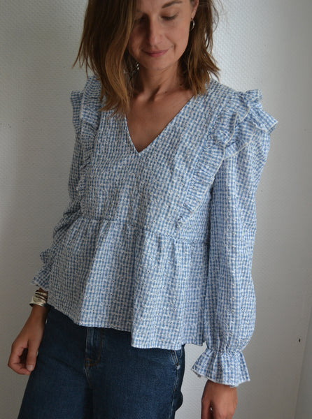 Blouse broderies Vichy
