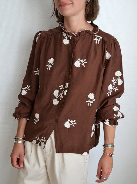 Blouse Cacao Fleurie