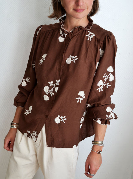 Blouse Cacao Fleurie