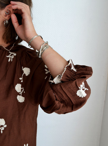 Blouse Cacao Fleurie