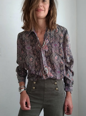 Blouse Cachemire Soie Vintage