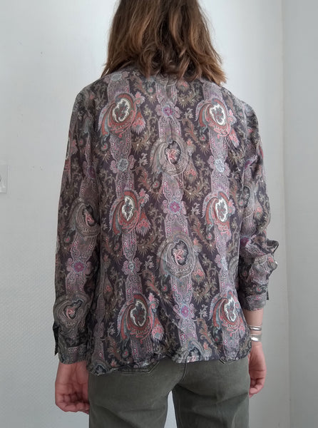 Blouse Cachemire Soie Vintage