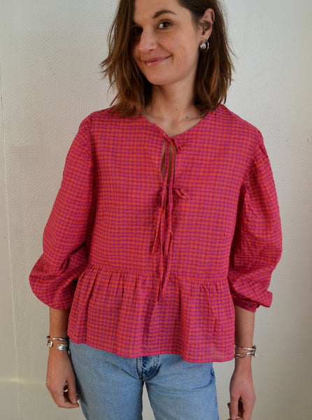 Blouse nouettes carreaux Jane Wood