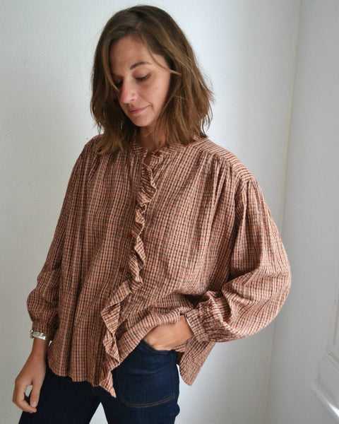 Blouse Carreaux Volants