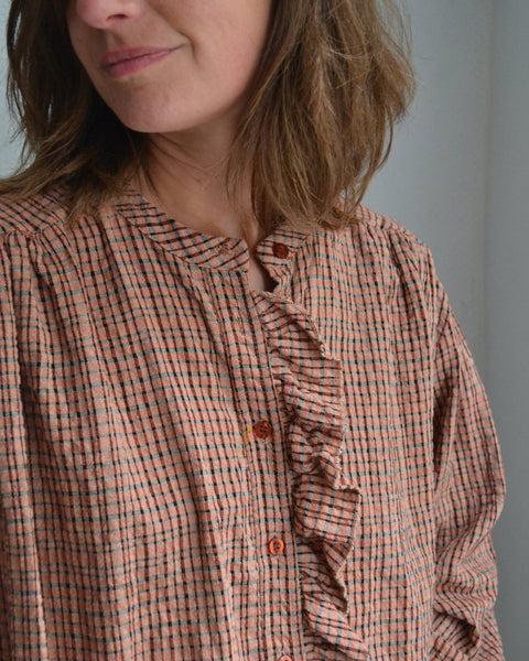 Blouse Carreaux Volants