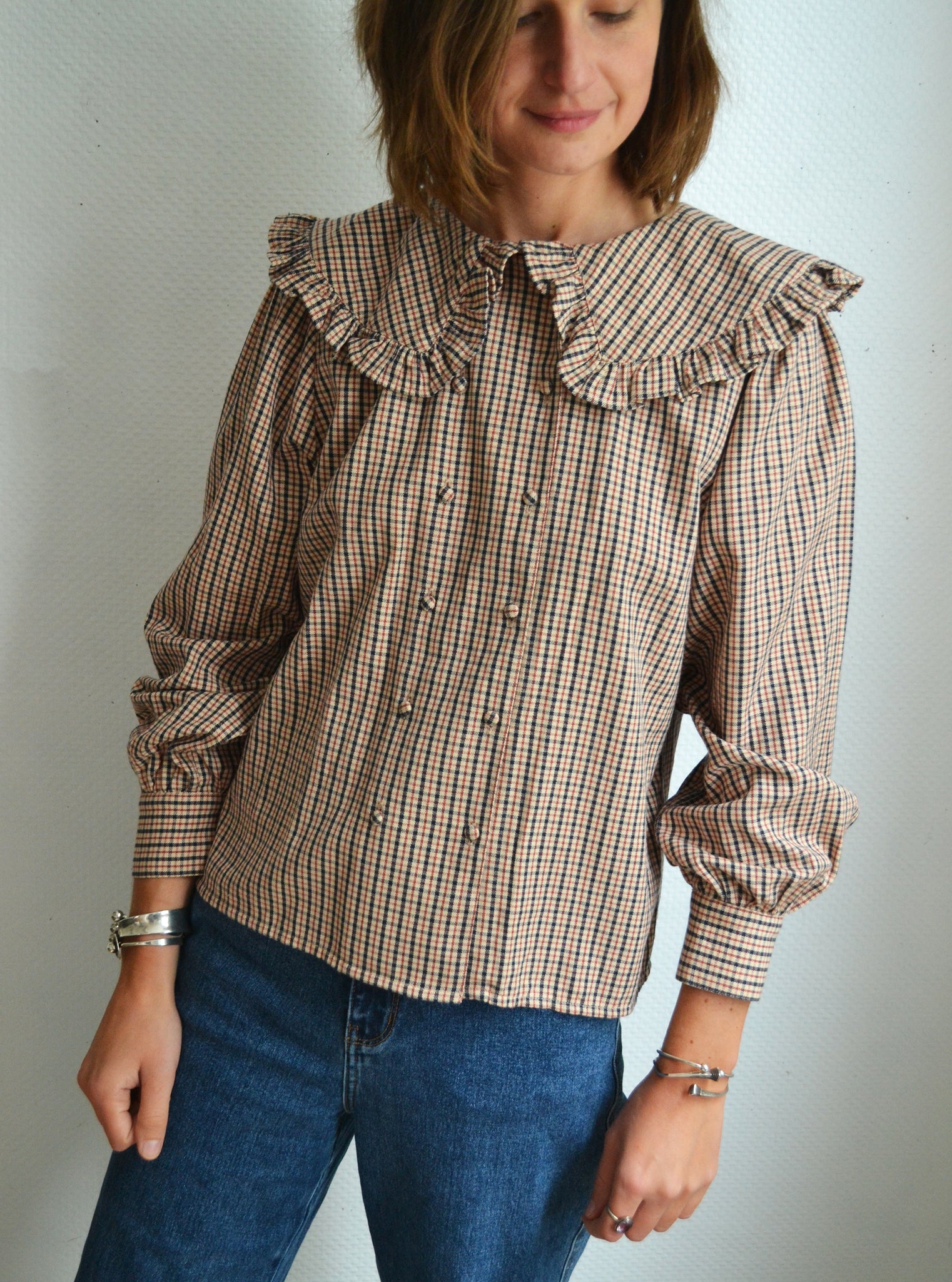 Blouse Carreaux Col XL Petite Mendigote