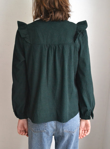 Blouse Côtelée Vert Sapin
