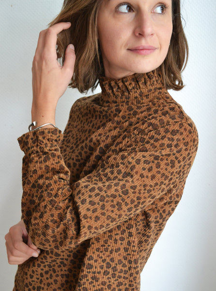Blouse côtelée Léopard Frangin Frangine