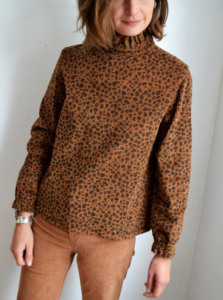 Blouse côtelée Léopard Frangin Frangine