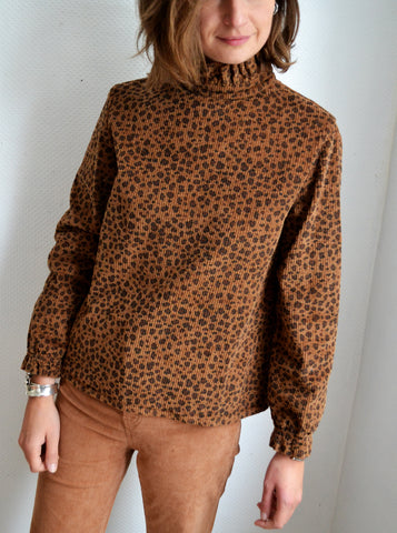 Blouse côtelée Léopard Frangin Frangine