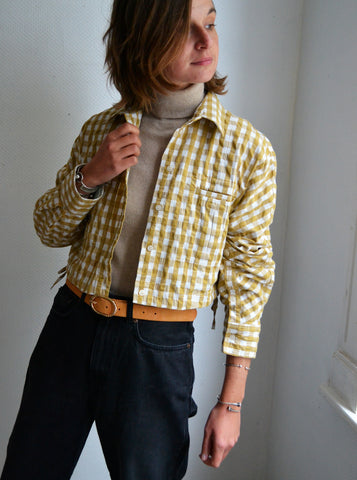Blouse Crop Vichy Moutarde