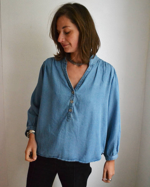 Blouse Denim Manches Ballon