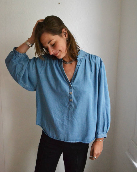 Blouse Denim Manches Ballon