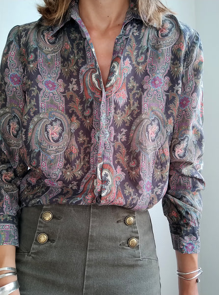 Blouse Cachemire Soie Vintage
