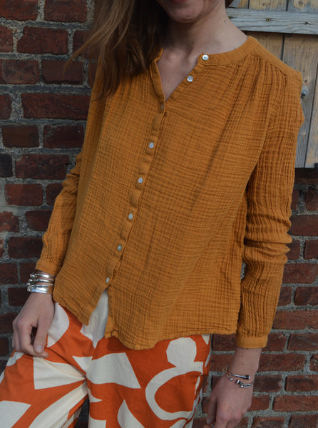 Blouse Gaze de coton Moutarde