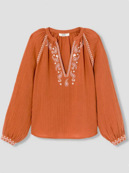 Blouse Terracotta Gaze de Coton