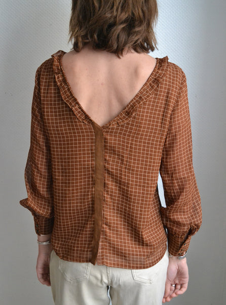 Blouse Carreaux Marron Charlior