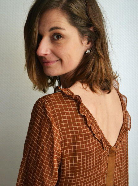 Blouse Carreaux Marron Charlior