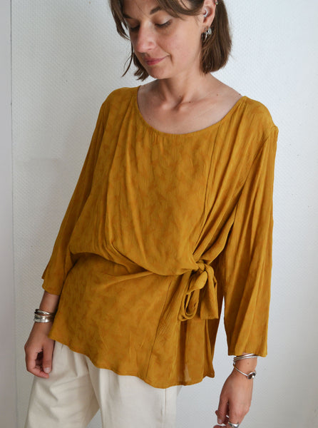 Blouse nouée Moutarde